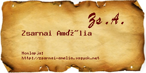 Zsarnai Amália névjegykártya